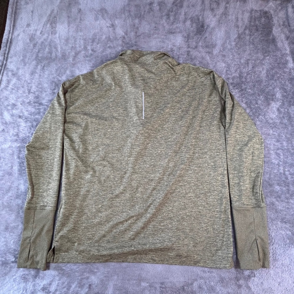 Nike Running Dri-FIT Womens Medium 1/4 Zip Pullover Olive Green Heathered Top - Picture 10 of 10
